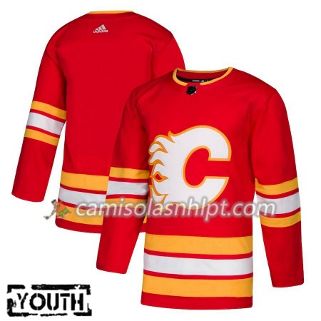 Camisola Calgary Flames Blank Adidas 2018-2019 Alternate Authentic - Criança